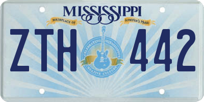 MS license plate ZTH442