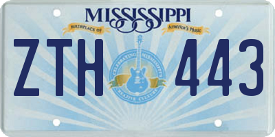 MS license plate ZTH443