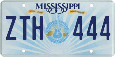 MS license plate ZTH444