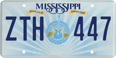 MS license plate ZTH447