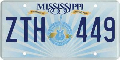 MS license plate ZTH449