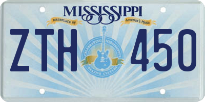 MS license plate ZTH450