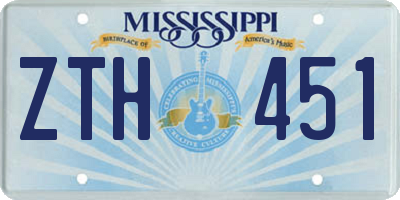 MS license plate ZTH451
