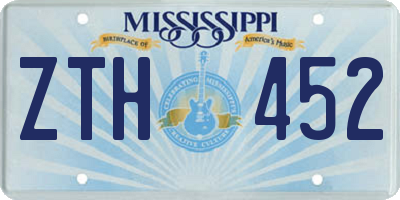 MS license plate ZTH452