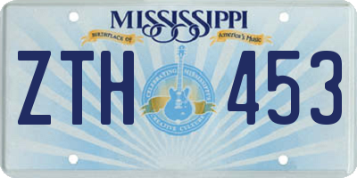 MS license plate ZTH453