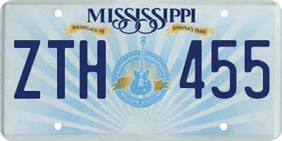 MS license plate ZTH455