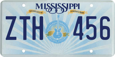 MS license plate ZTH456