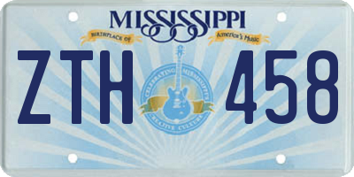 MS license plate ZTH458
