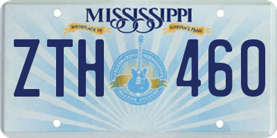 MS license plate ZTH460
