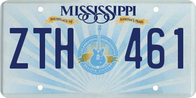 MS license plate ZTH461