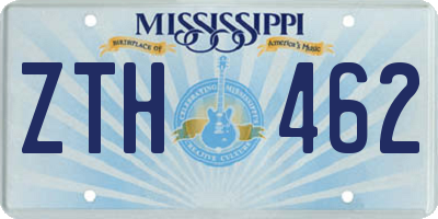 MS license plate ZTH462