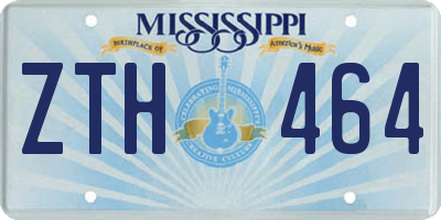 MS license plate ZTH464