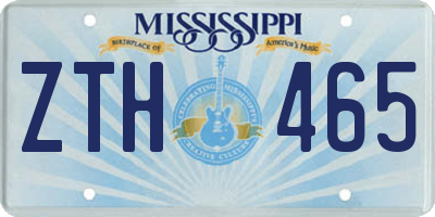 MS license plate ZTH465