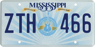 MS license plate ZTH466