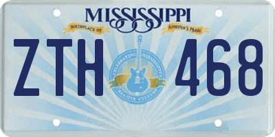 MS license plate ZTH468