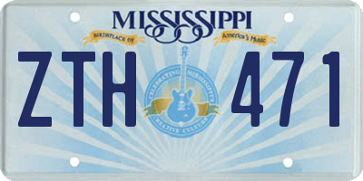 MS license plate ZTH471