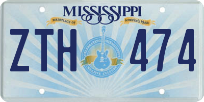 MS license plate ZTH474