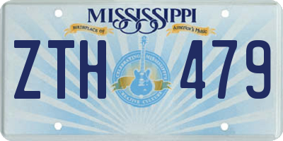 MS license plate ZTH479