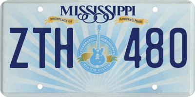 MS license plate ZTH480