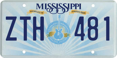 MS license plate ZTH481