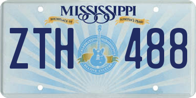 MS license plate ZTH488