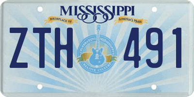MS license plate ZTH491