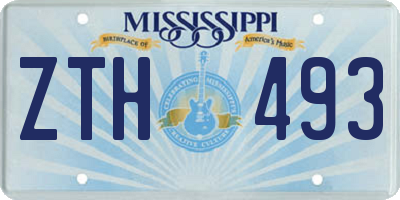 MS license plate ZTH493