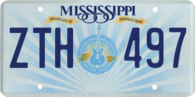 MS license plate ZTH497
