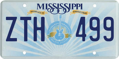 MS license plate ZTH499