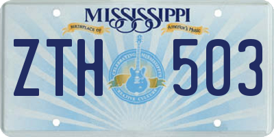 MS license plate ZTH503