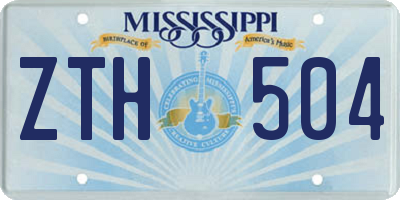 MS license plate ZTH504