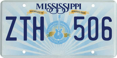 MS license plate ZTH506