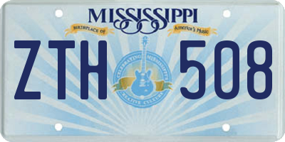 MS license plate ZTH508