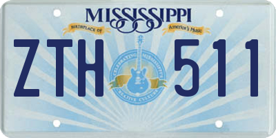 MS license plate ZTH511