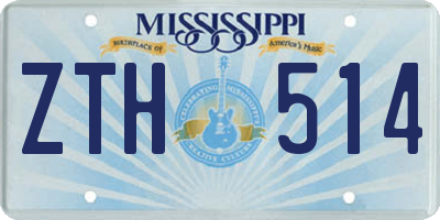 MS license plate ZTH514