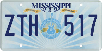 MS license plate ZTH517