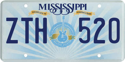 MS license plate ZTH520