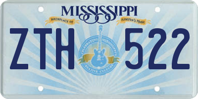MS license plate ZTH522
