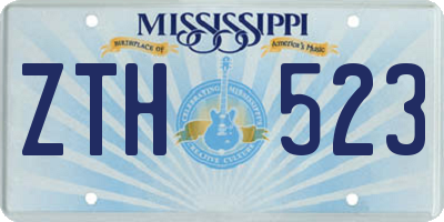 MS license plate ZTH523