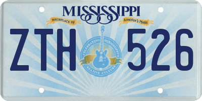 MS license plate ZTH526