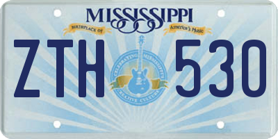 MS license plate ZTH530