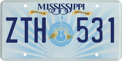 MS license plate ZTH531