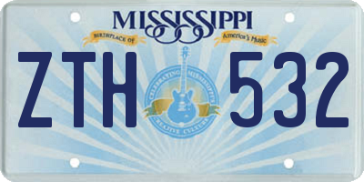 MS license plate ZTH532