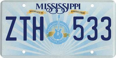 MS license plate ZTH533