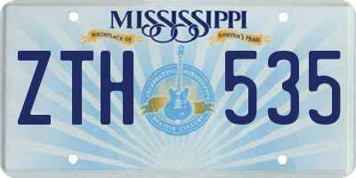MS license plate ZTH535