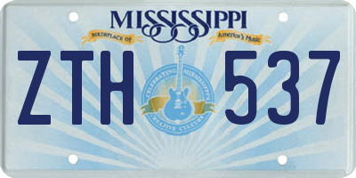 MS license plate ZTH537
