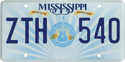 MS license plate ZTH540