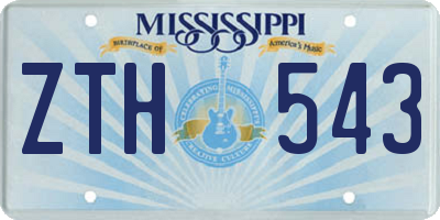 MS license plate ZTH543