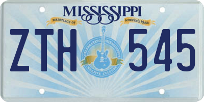 MS license plate ZTH545