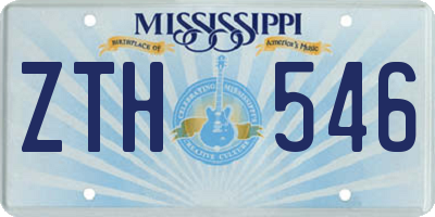 MS license plate ZTH546